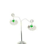 Designer German Silver Chandrakor Hook Earrings