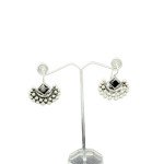 Designer German Silver Chandrakor Hook Earrings