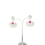 Designer German Silver Chandrakor Hook Earrings