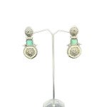 German Silver Antique Design Stone Studded Dangler Earrings