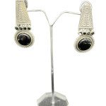 German Silver Dangler Earrings with Monalisa stone